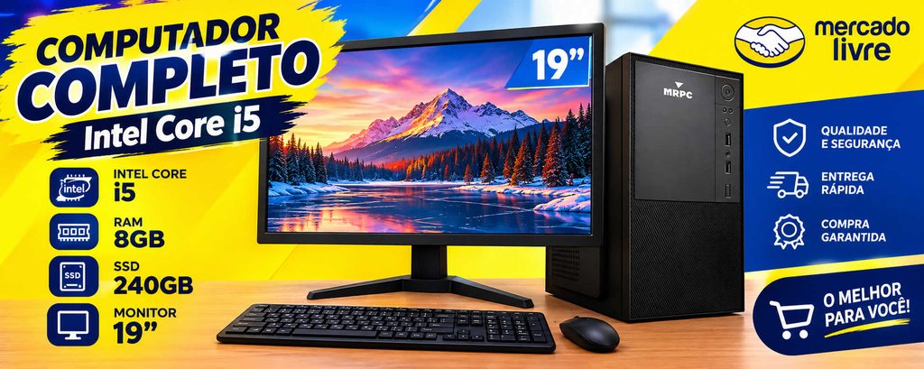 Comprar Computador Completo, Computador Intel i5, PC Completo Intel i5, Computador 8GB RAM, Computador SSD 240GB, Computador com Monitor 19, PC Completo com Monitor, Computador de Mesa, PC Desktop, Computador para Trabalho, Computador para Estudo, Computador para Home Office, Computador Intel Core i5, PC Intel i5 8GB, PC SSD 240GB, Computador no Mercado Livre, Comprar Computador no Mercado Livre, Computador em Promoção, Computador com Desconto, Melhor Preço Computador, Oferta PC Completo, PC Completo em Promoção, Computador Mais Vendido, Computador 5 Estrelas, PC com Monitor 19 Polegadas, Comprar PC Completo, Computador de Mesa em Promoção