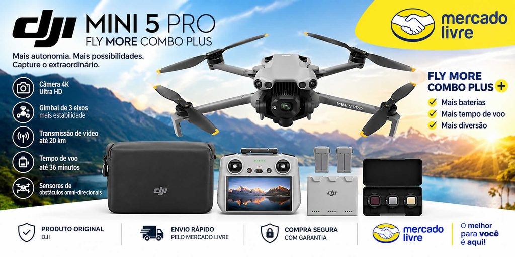 DJI Mini 5 Pro, Drone DJI Mini 5 Pro, Comprar DJI Mini 5 Pro, Drone DJI, DJI Mini 5 Pro Preço, DJI Mini 5 Pro Promoção, DJI Mini 5 Pro Desconto, DJI Mini 5 Pro Oferta, DJI Mini 5 Pro Mercado Livre, Drone Com Câmera, Drone Profissional, Drone Para Fotos E Vídeos, Drone Para Filmagem, Drone DJI Com Câmera, Melhor Preço DJI Mini 5 Pro, Onde Comprar DJI Mini 5 Pro, DJI Mini 5 Pro Original, DJI Mini 5 Pro Valor, Comprar Drone No Mercado Livre