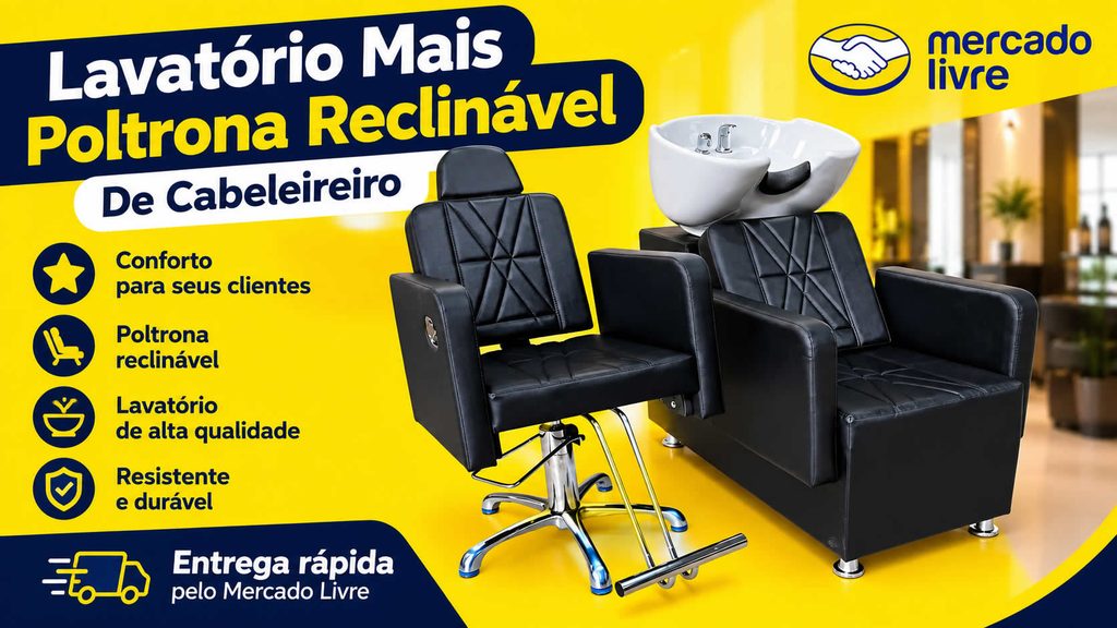 Lavatório Mais Poltrona Reclinável De Cabeleireiro no Mercado Livre